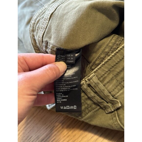 Anthropologie Women  Austen Embroidered Green Floral Cargo Skinny Pants Size 26 - Picture 12 of 16